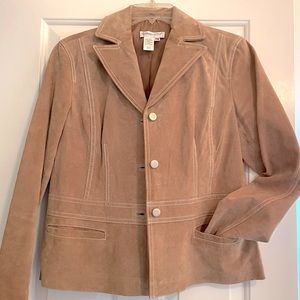 Coldwater Creek Leather Suede Jacket size Petite Medium.